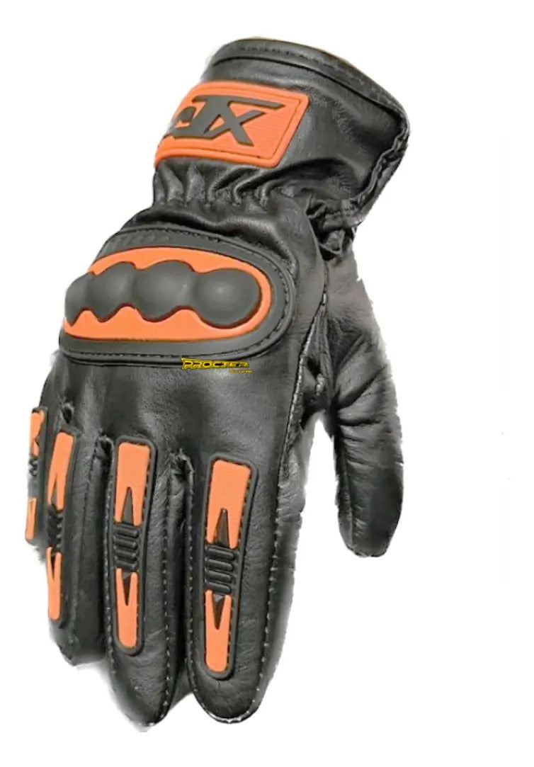 Guantes 100% Cuero Para Moto Tactil Con Limpiavisor