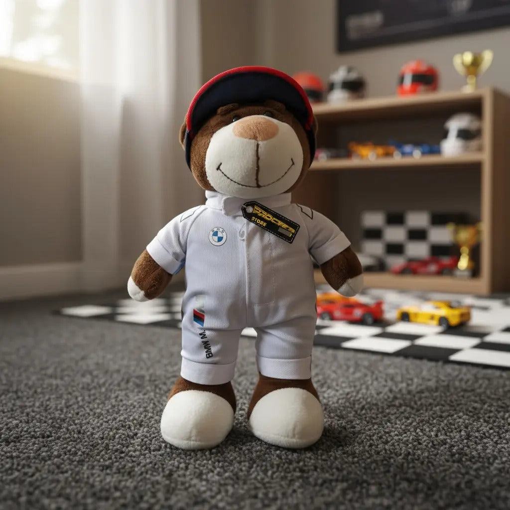 Oso De Peluche Motero Motocicleta Modelo Lona