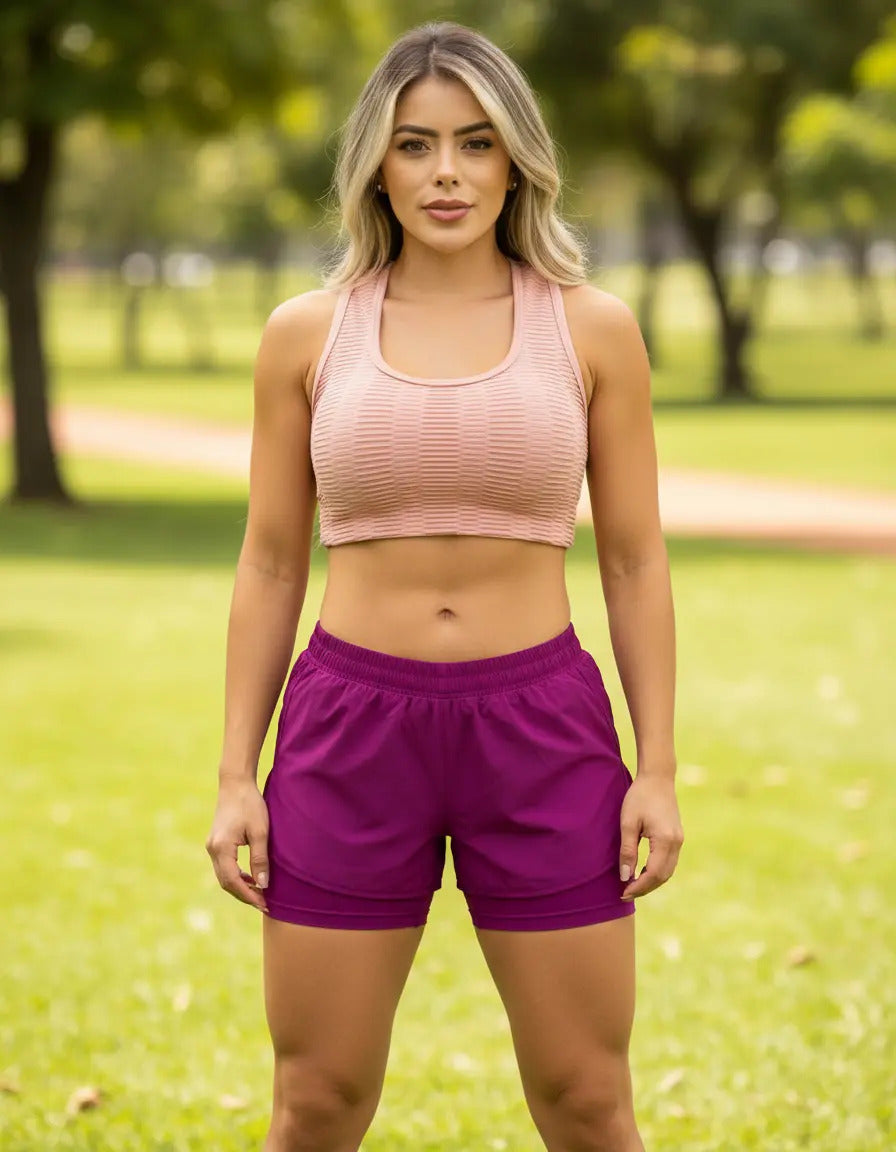 Pantaloneta Dama Short Deportiva Con Licra Running