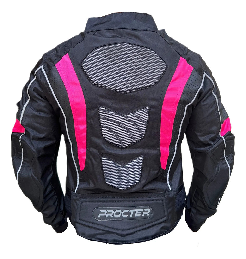 Chaqueta Con Protecciones Y Reflectiva Lona Mujer Moto Dama