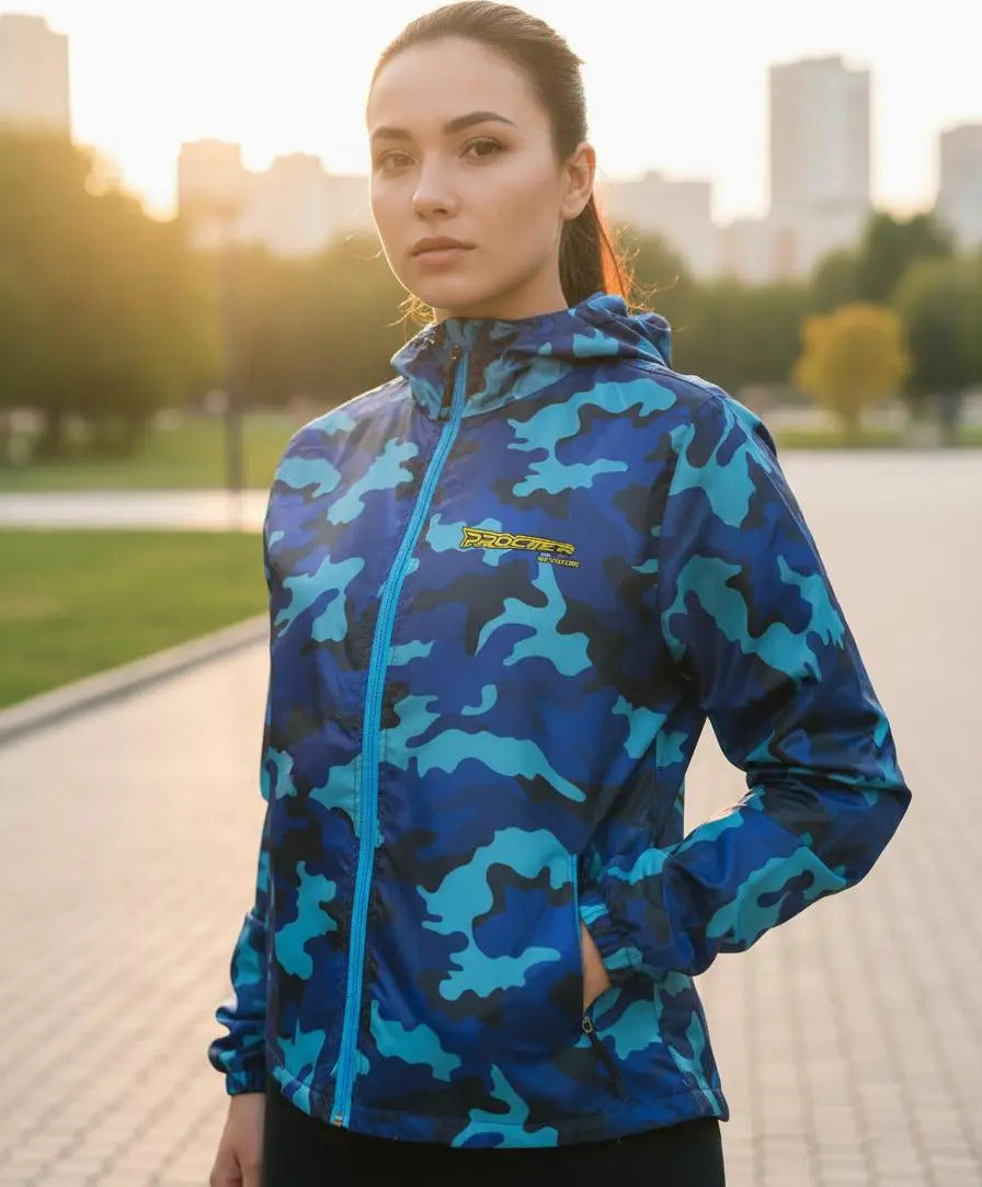 Chaqueta Camuflada Rompevientos Moto Bicicleta Reflectiva