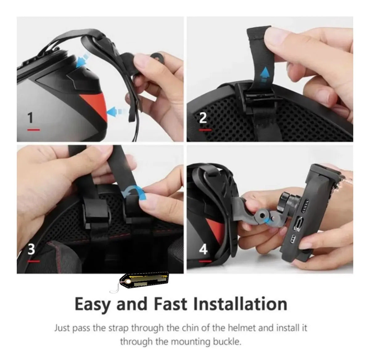 Kit Base Soporte Celular A Casco Universal Tipo Gopro
