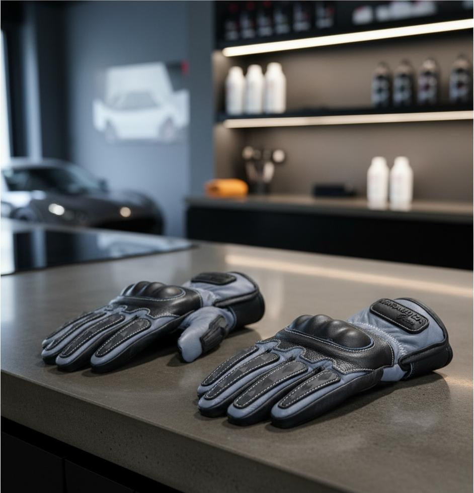 Guantes 100% Cuero Para Moto Con Protecciones Y Térmicos
