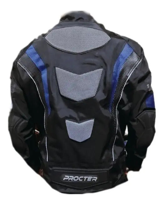 Chaqueta Protecciones Y Reflectiva Lona Cuerotex Moto Envío