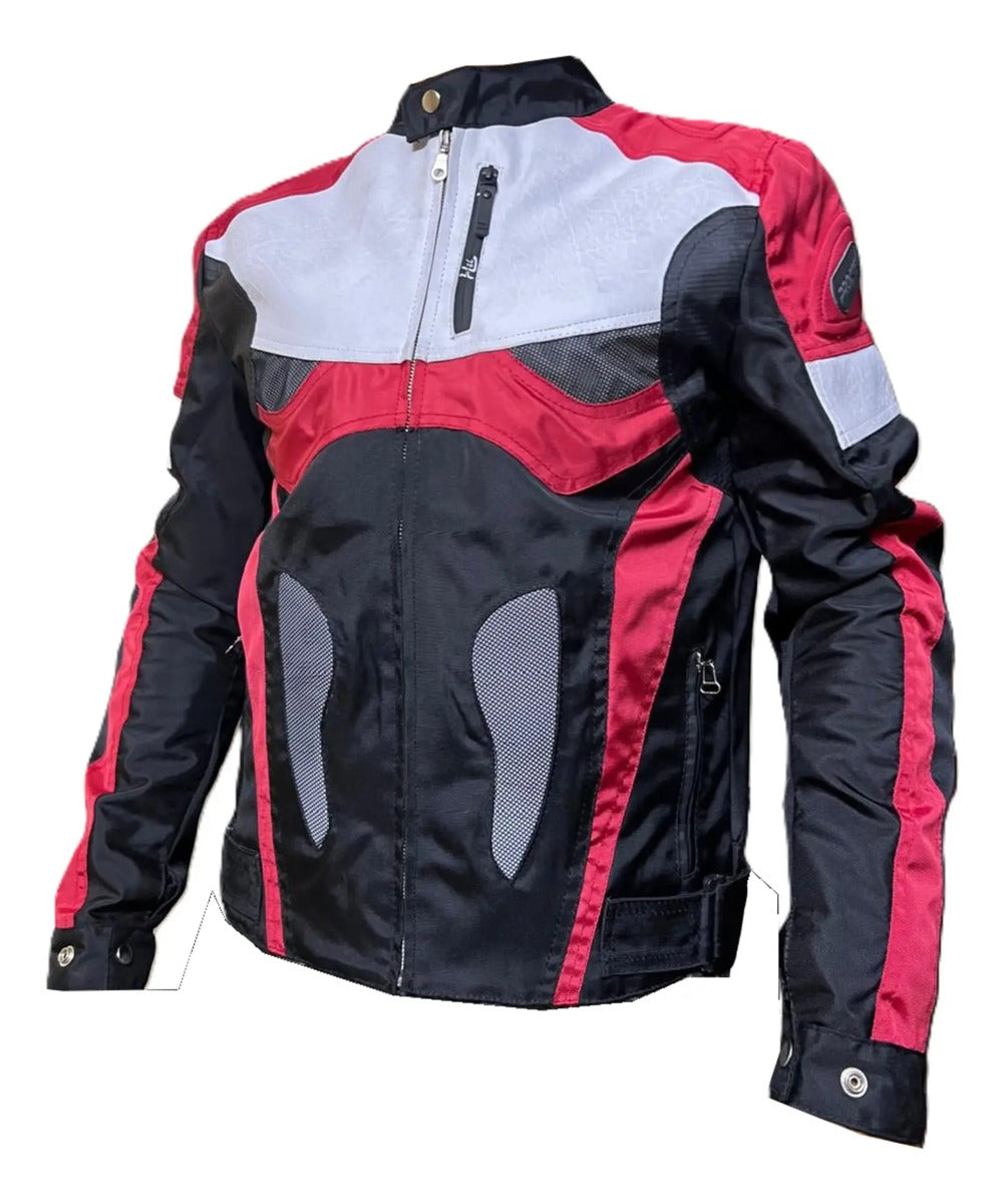 Chaqueta Protecciones Y Reflectiva Lona Cuerotex Moto Envío