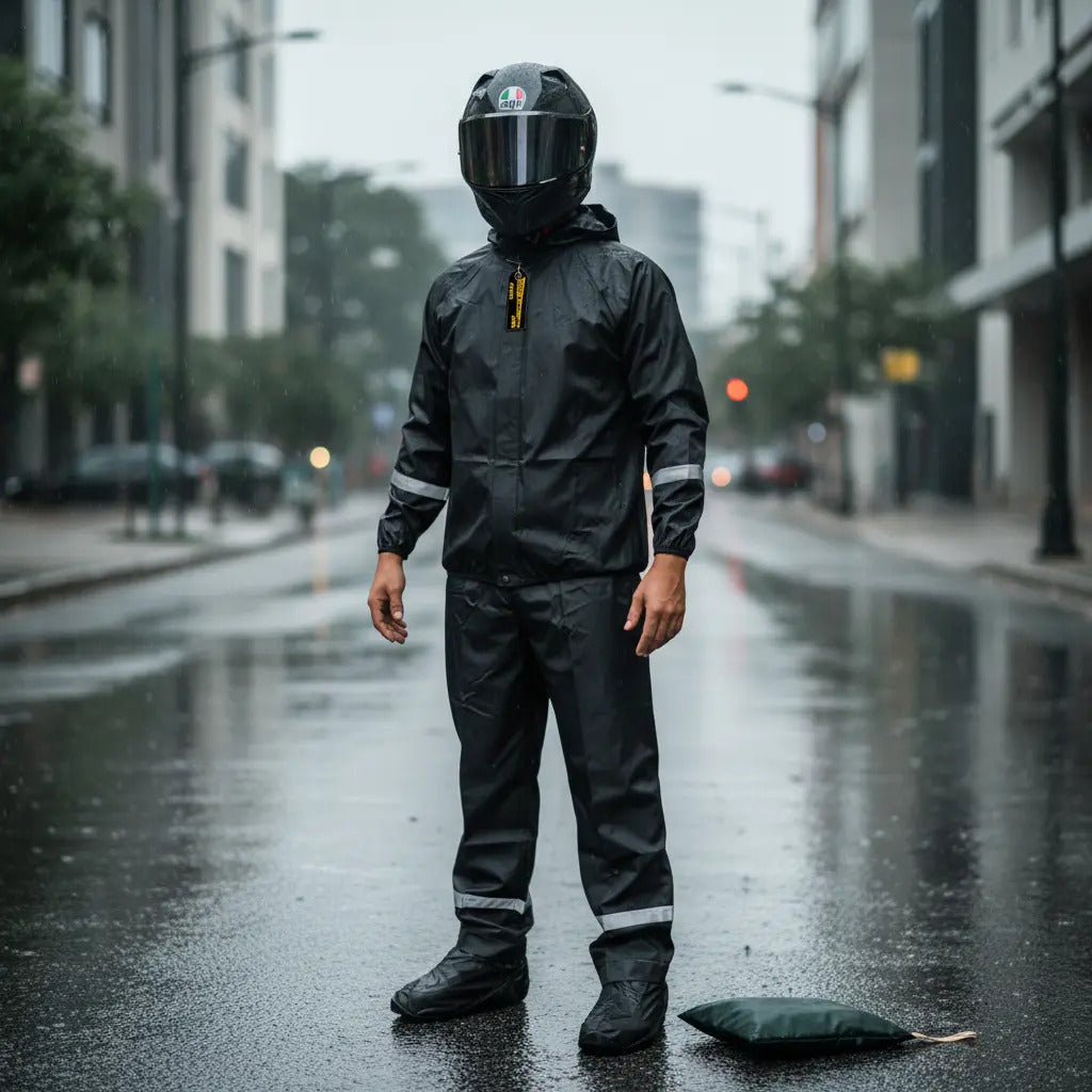 Impermeable Siliconado Para Motociclista 4 Piezas