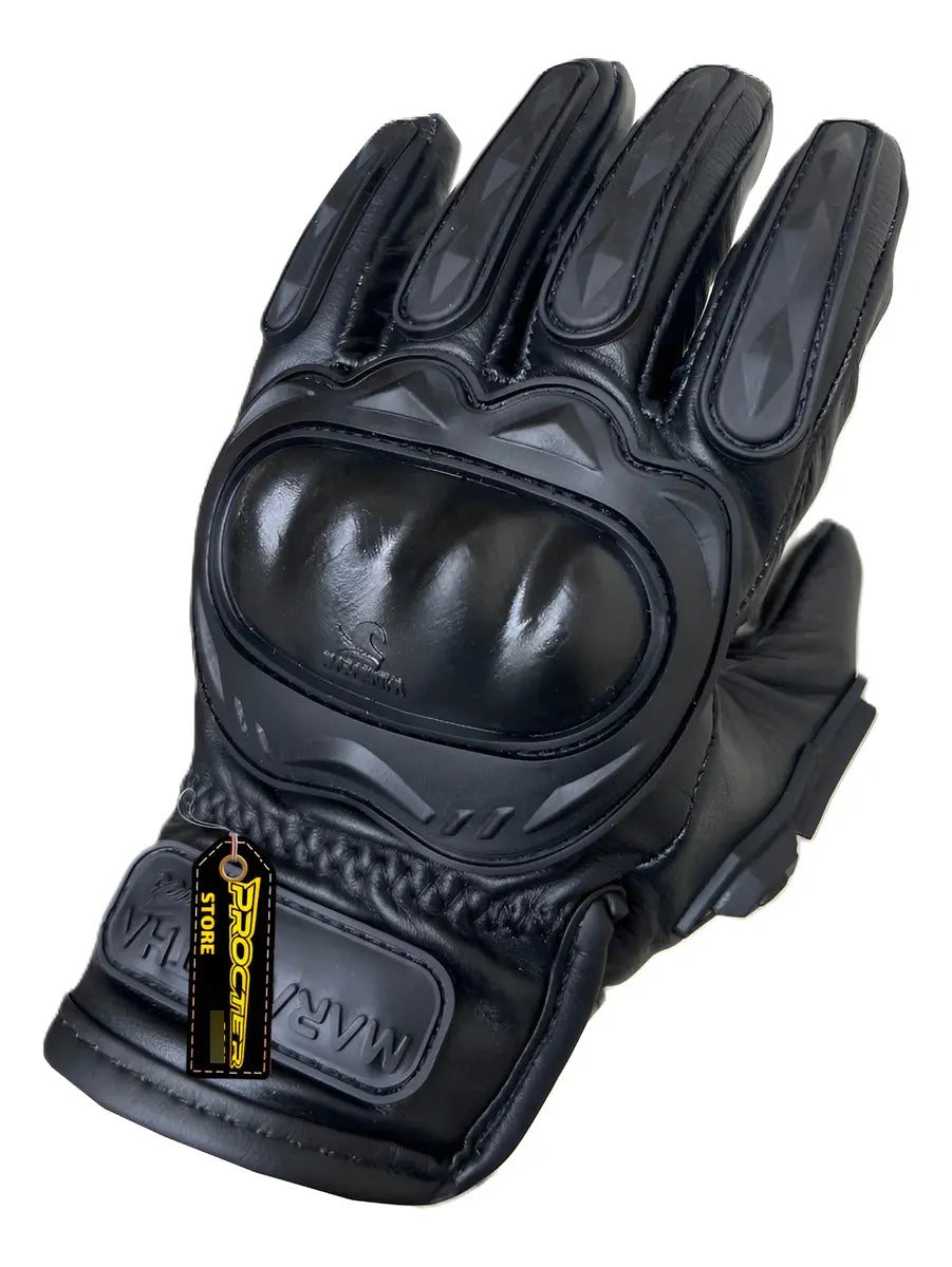 Guantes 100% Cuero Para Moto Con Protecciones Y Térmicos