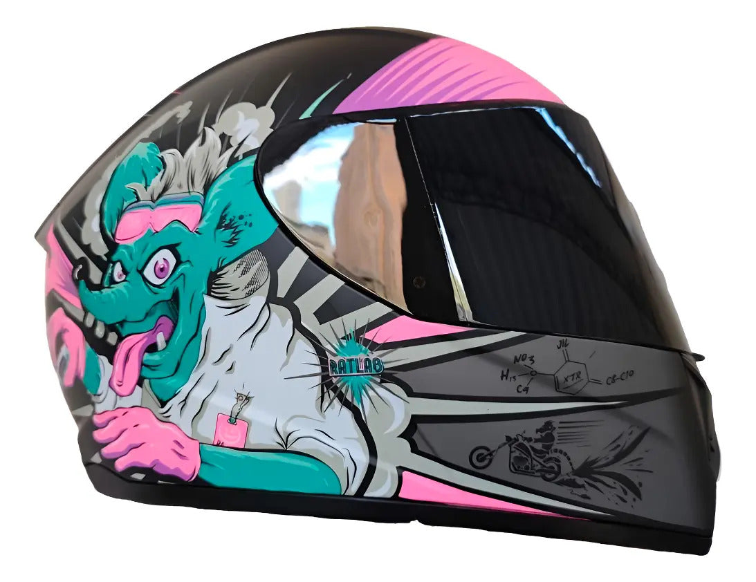 Casco Integral Moto Xecuro 701 Con Gafas Visor De Color