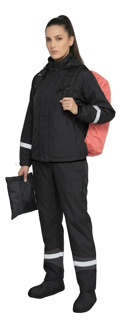 Combo Traje Impermeable 4 Piezas Dama + Protector De Maleta