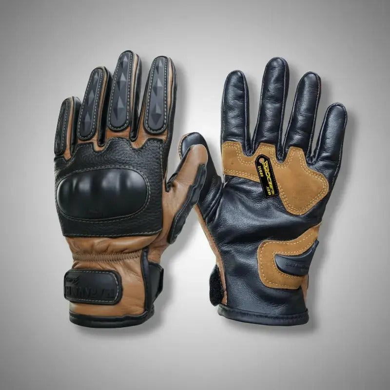 Guantes 100% Cuero Para Moto Con Protecciones Y Térmicos