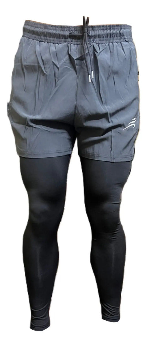 Pantaloneta Con Licra Larga Running Hombre Deportiva