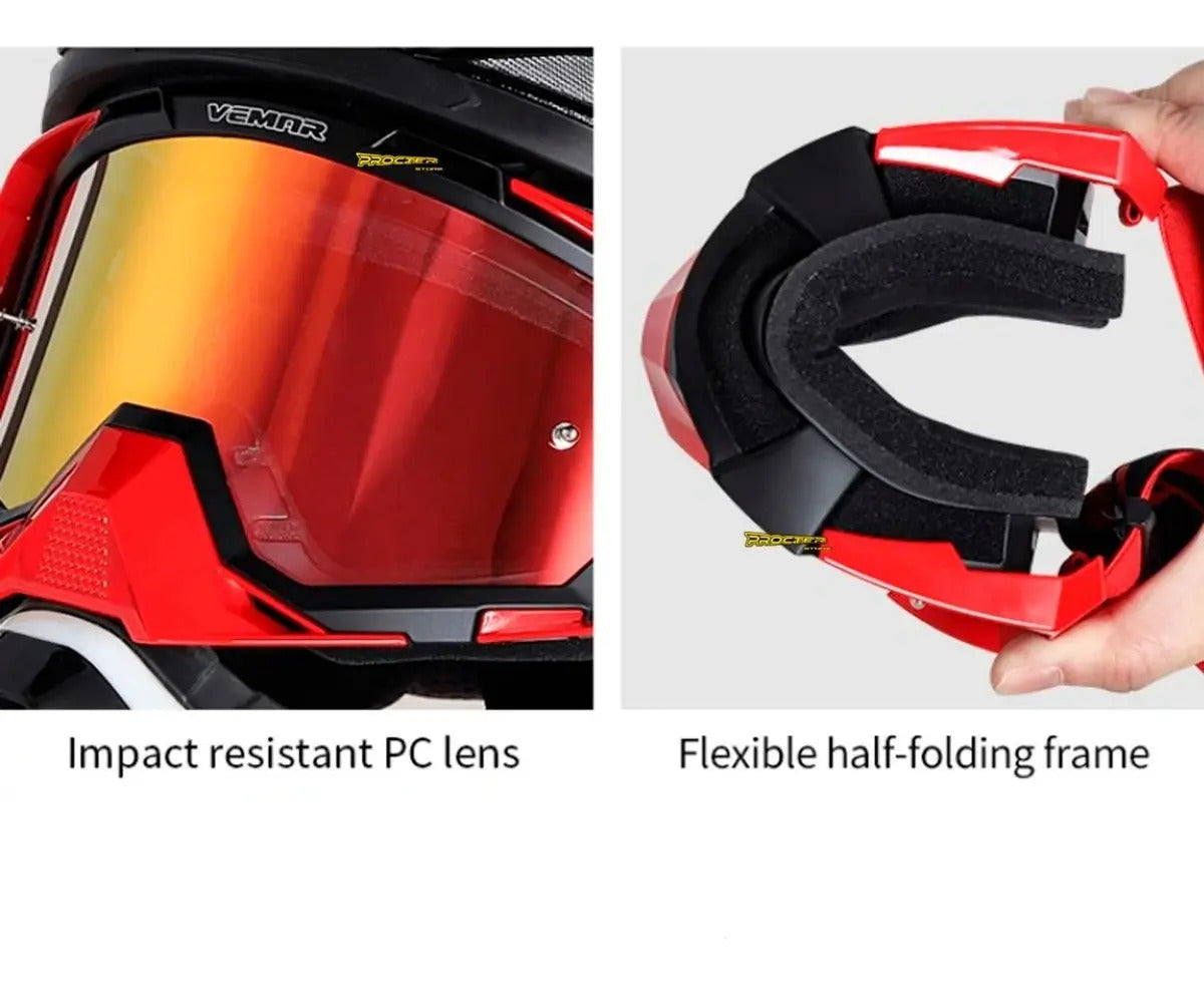 Gafas Vemar Moto Cross Original Funda Y Repuesto