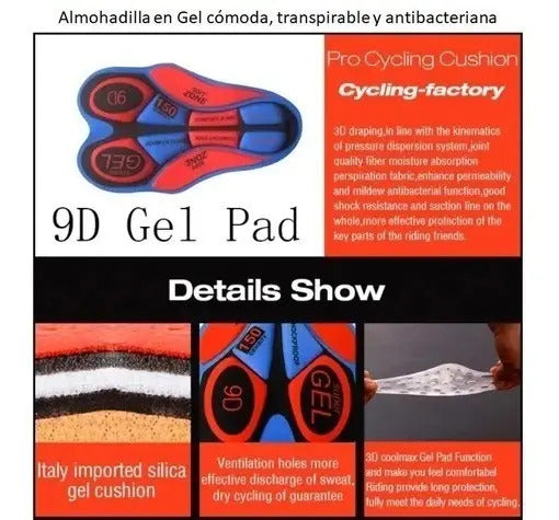 Badana Corta Lycra Ciclismo Protección Gel Uniforme Bici Mtb