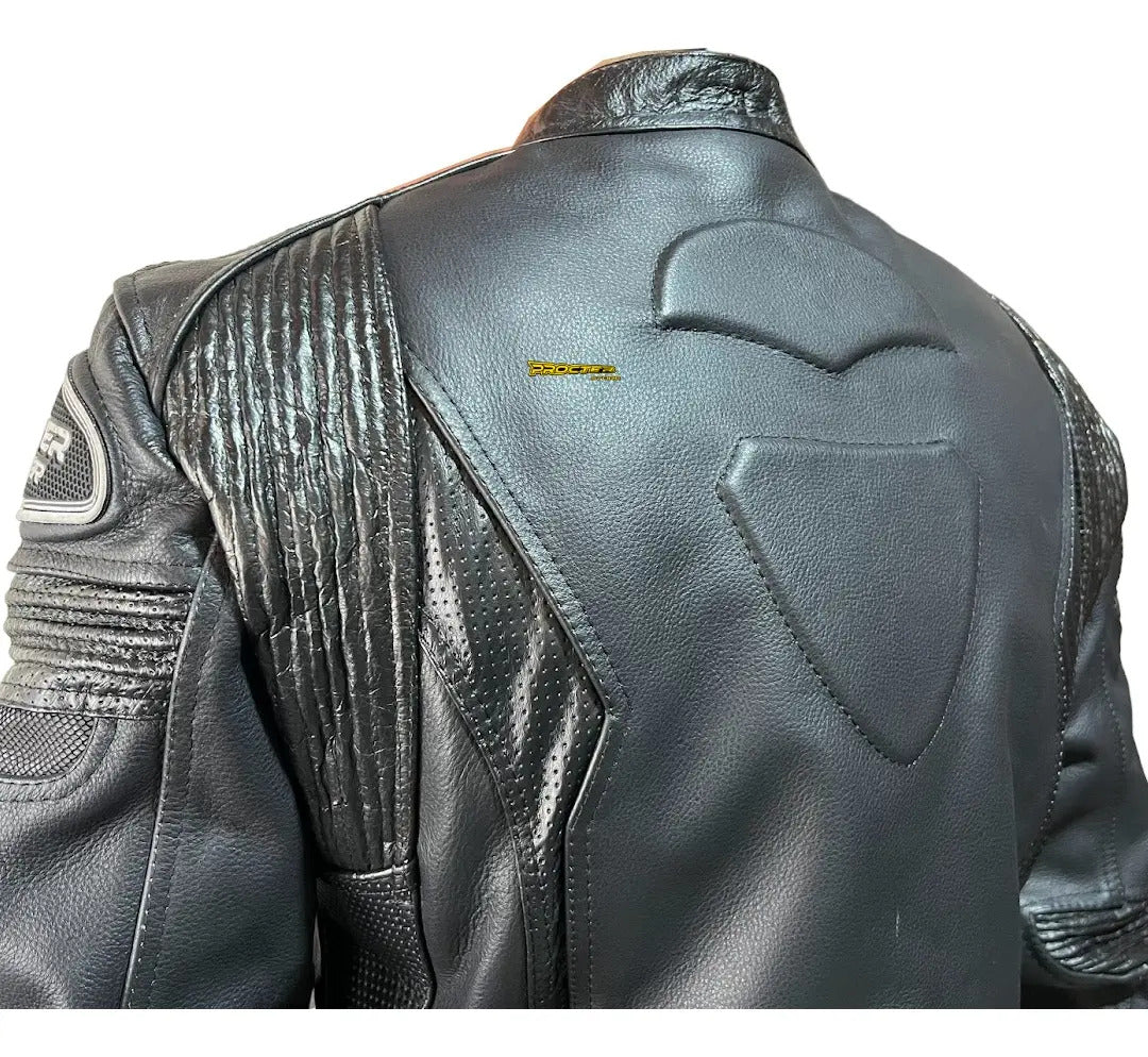 Chaqueta 100% Cuero Protección Reflectiva Moto Fabricación