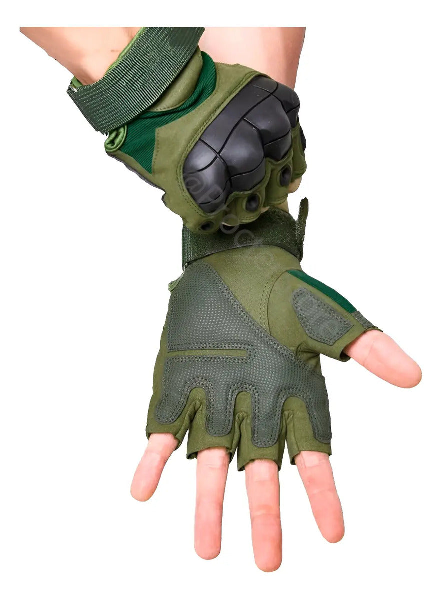 Guantes Tácticos Medio Dedo Militar Protección Moto Deportes