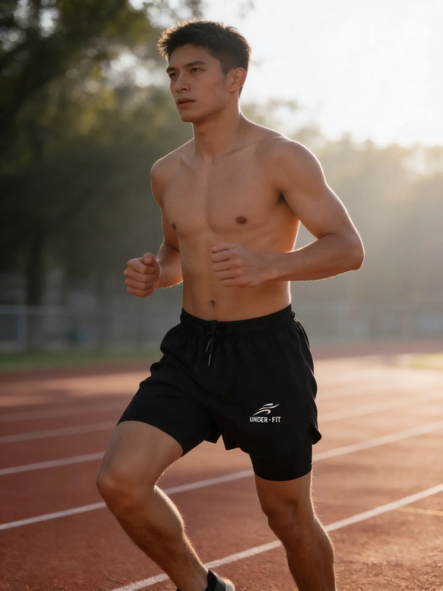 Pantaloneta Running Hombre Con Licra Interna Fit