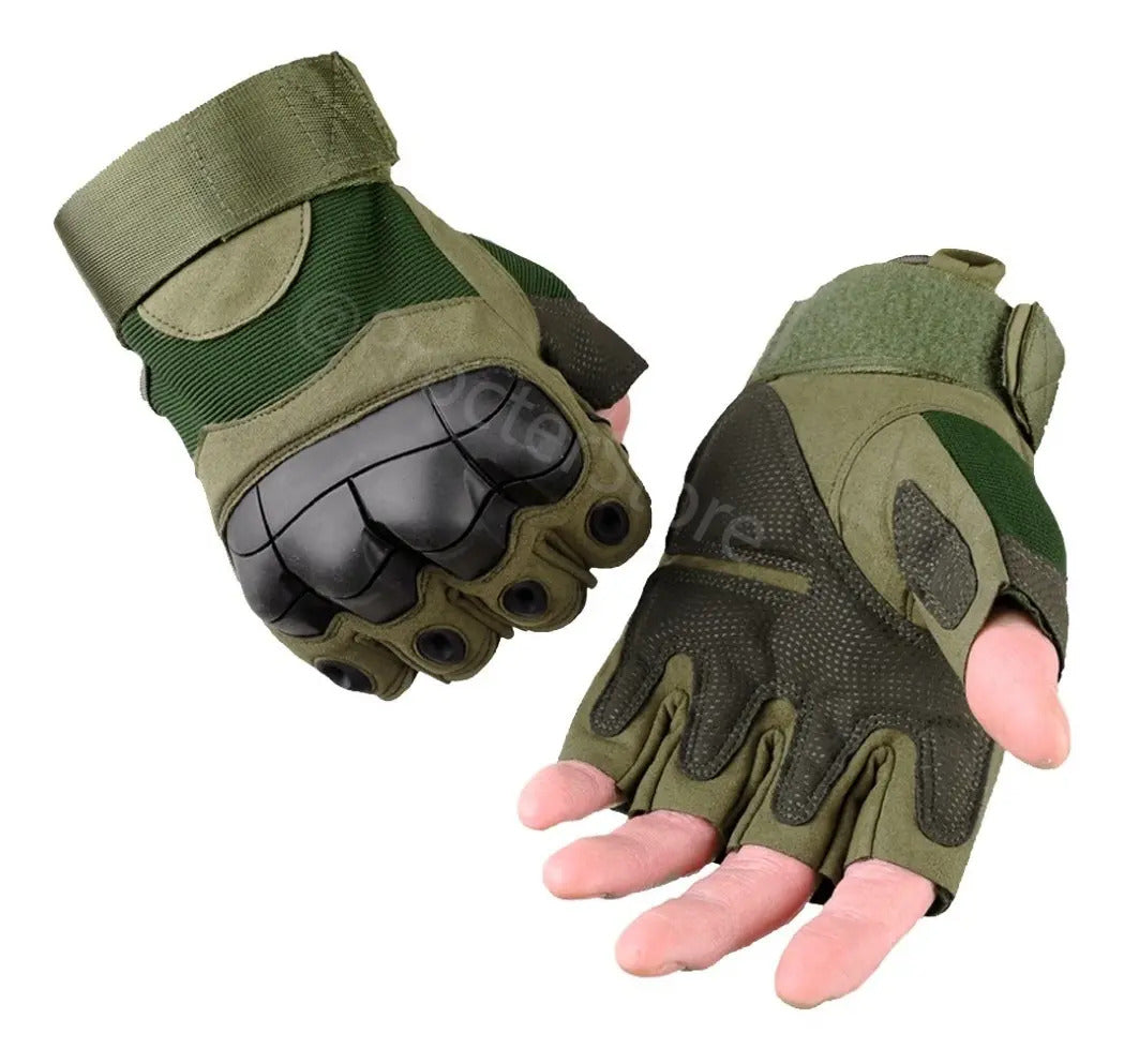 Guantes Tácticos Medio Dedo Militar Protección Moto Deportes