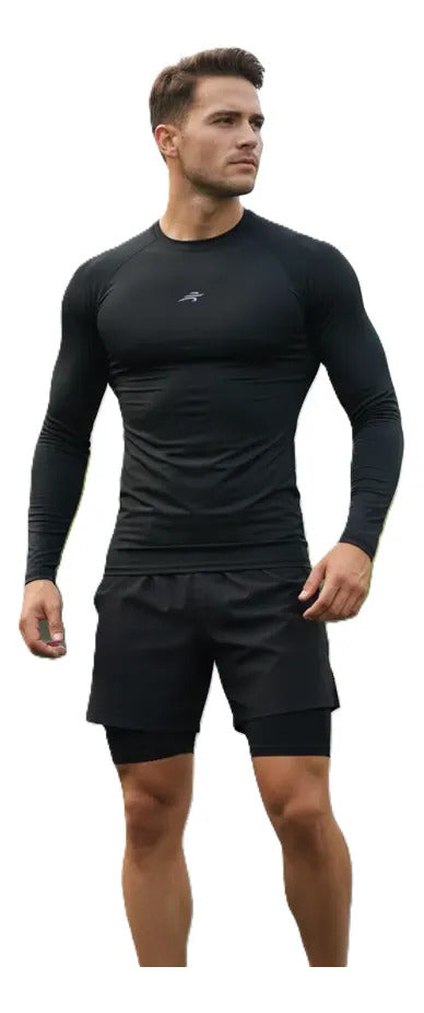 Buzo Deportivo Camiseta Larga Slim Fit Gym Lycra Fria Uv