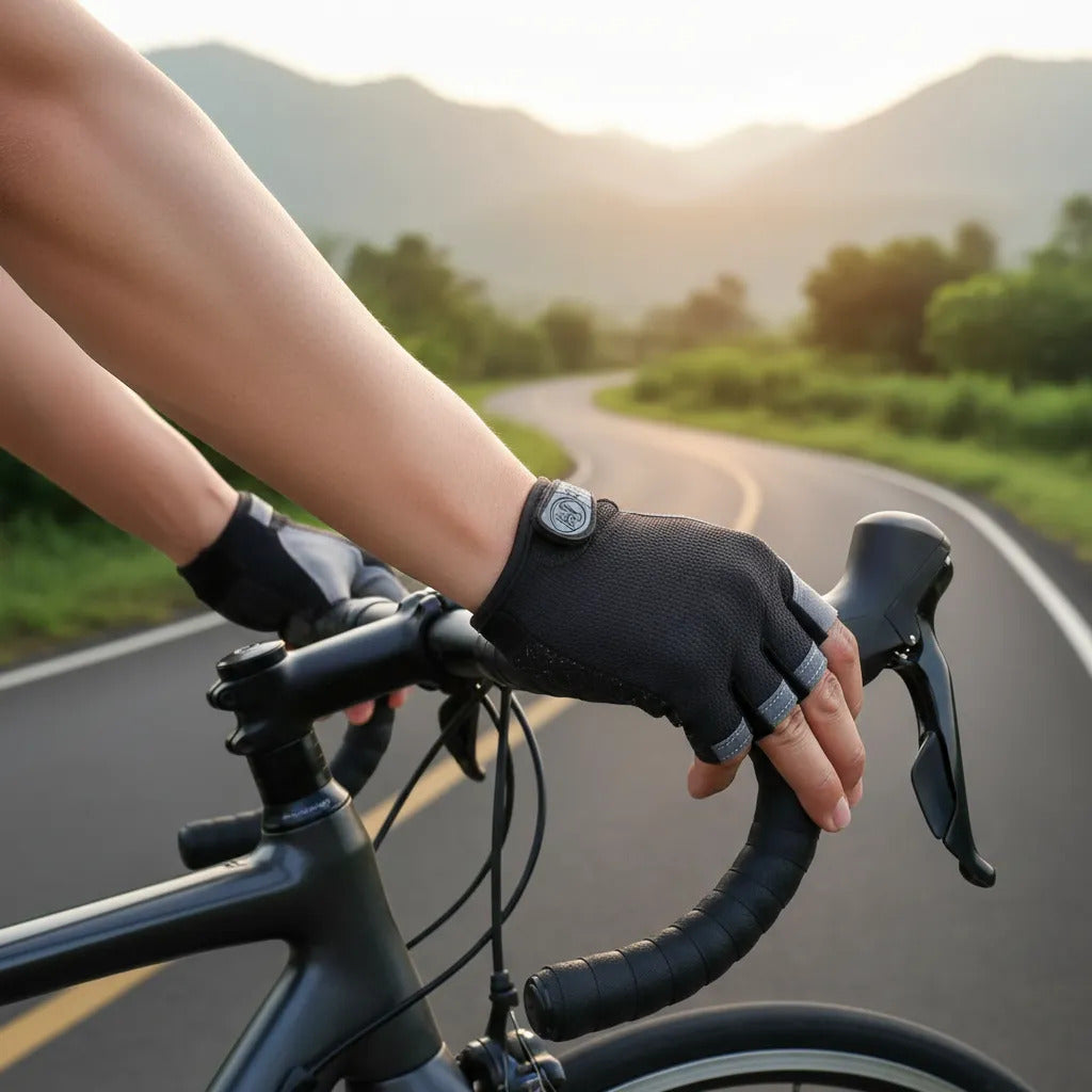 Guantes Cortos Medio Dedo Palma Antideslizante Ciclismo