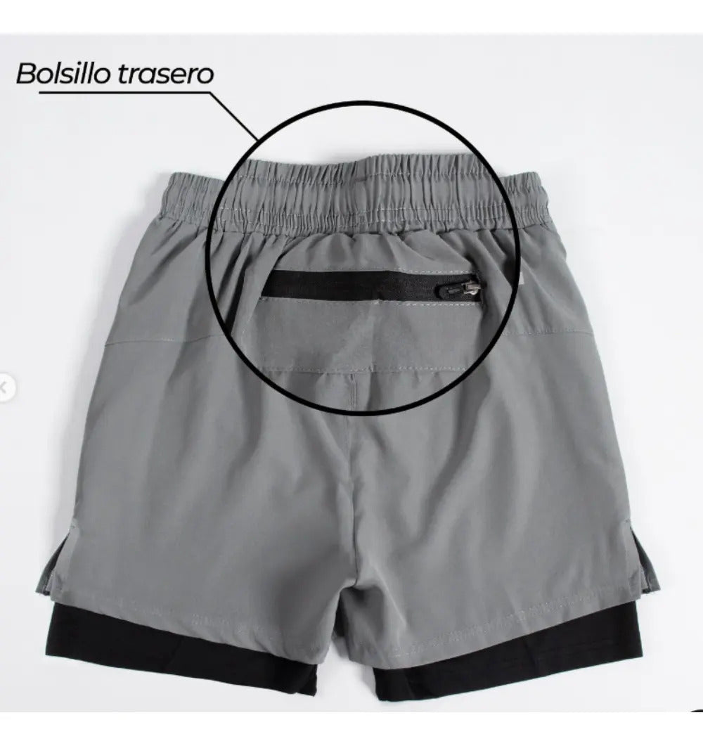 Pantaloneta Running Hombre Con Licra Interna Fit