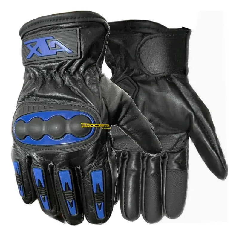 Guantes 100% Cuero Para Moto Tactil Con Limpiavisor