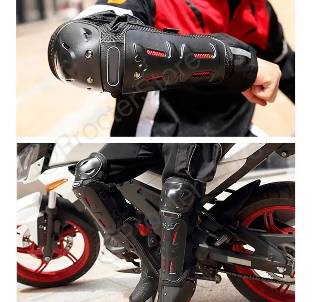 Kit Rodilleras Y Coderas Juego De Protección Motociclistas