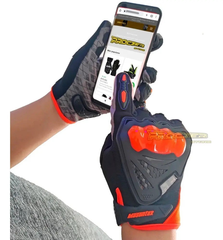 Guantes Moto Proteccion Nudillos Y Palma Forro Suave