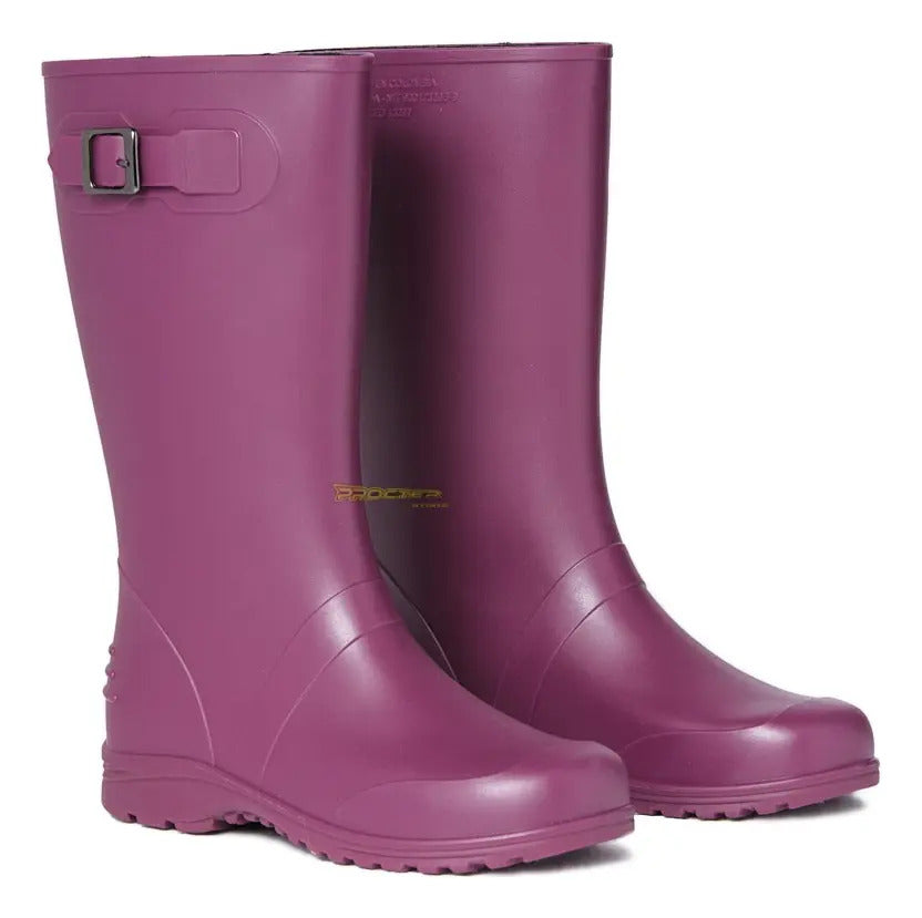 Botas Dama Para La Lluvia Hebilla Caucho Impermeables