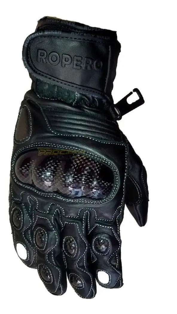 Guantes En Cuero Con Protección En Fibra De Carbono