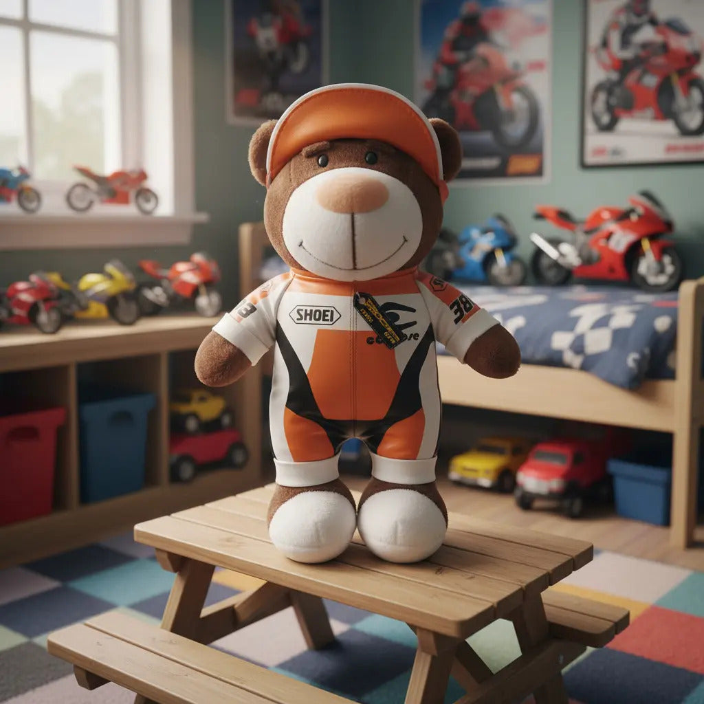 Oso De Peluche Premium De Motocicleta Oso Motero