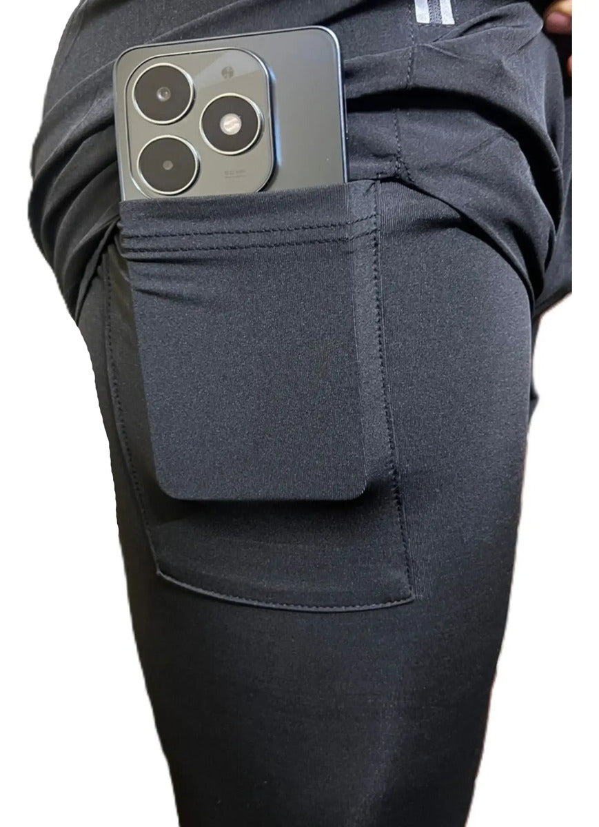 Pantaloneta Con Licra Larga Running Hombre Deportiva