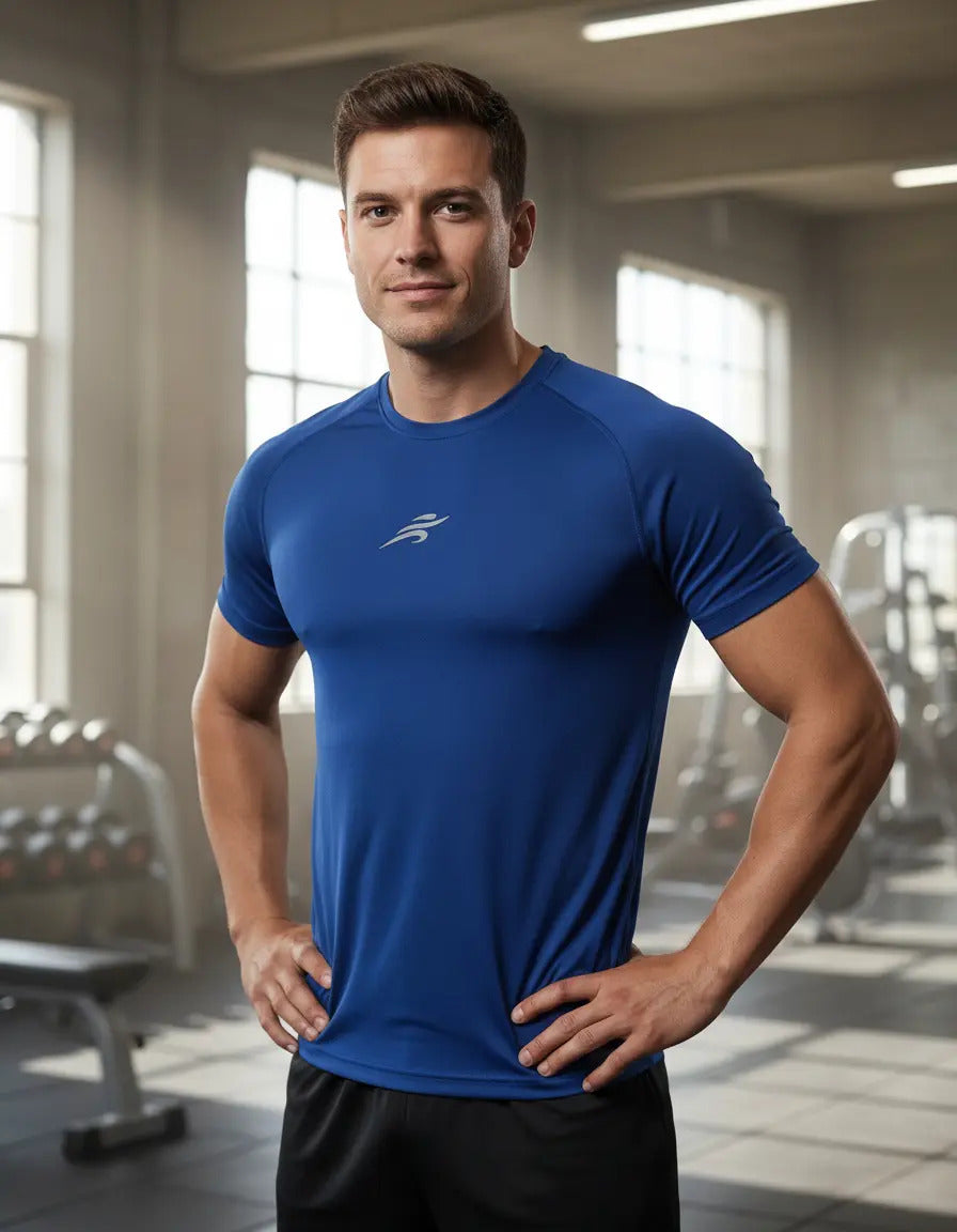 Camiseta Deportiva Slim Fit Manga Corta Gym Lycra Fria Uv