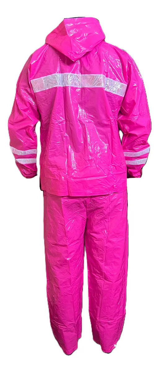 Impermeable Para Motociclista Con Capota Y Bolsillos