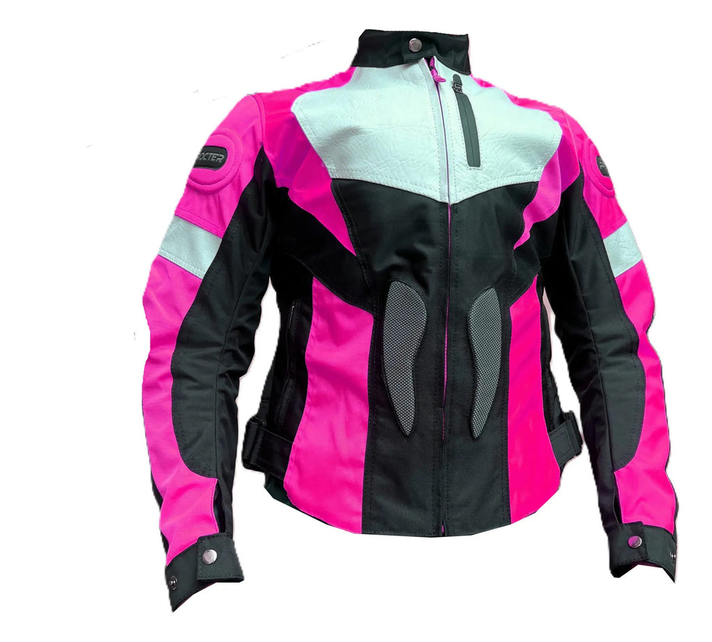 Chaqueta Con Protecciones Y Reflectiva Lona Mujer Moto Dama
