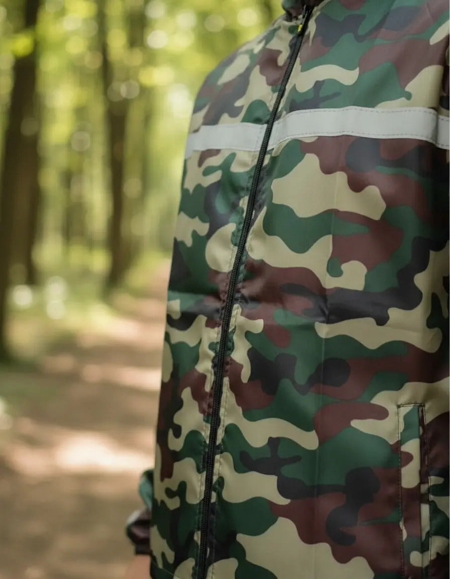 Chaqueta Camuflada Rompevientos Moto Bicicleta Reflectiva