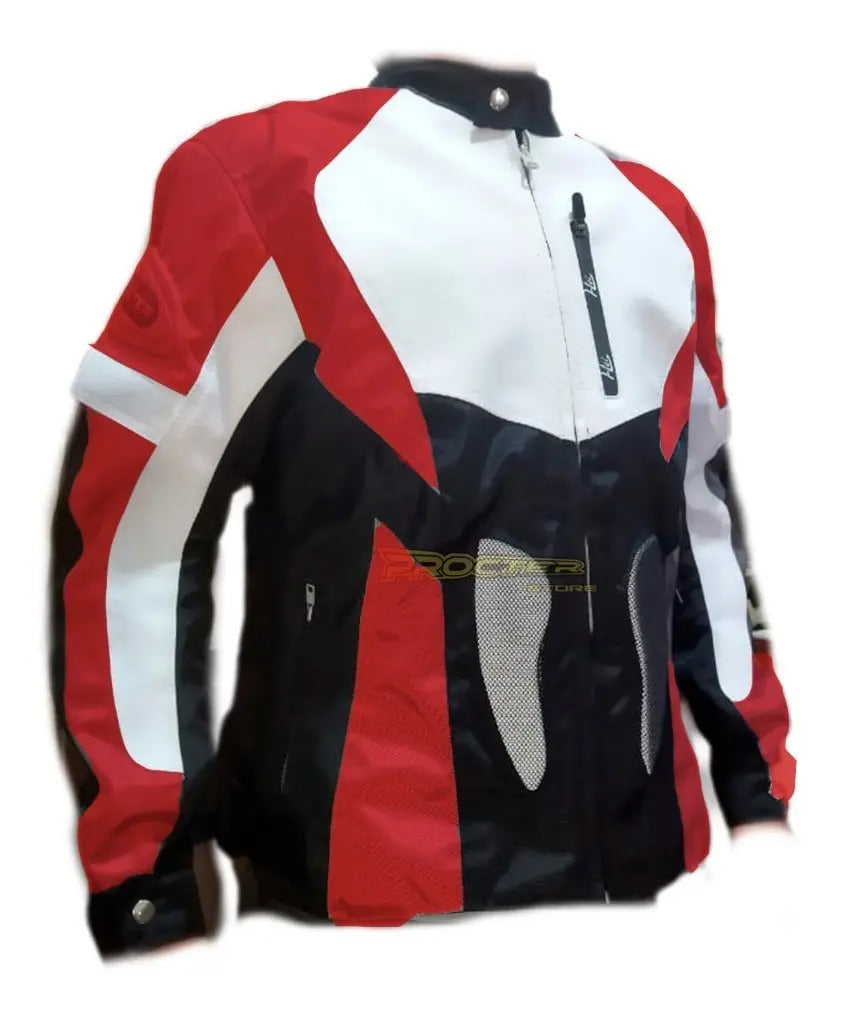 Chaqueta Protecciones Y Reflectiva Lona Cuerotex Moto Envío