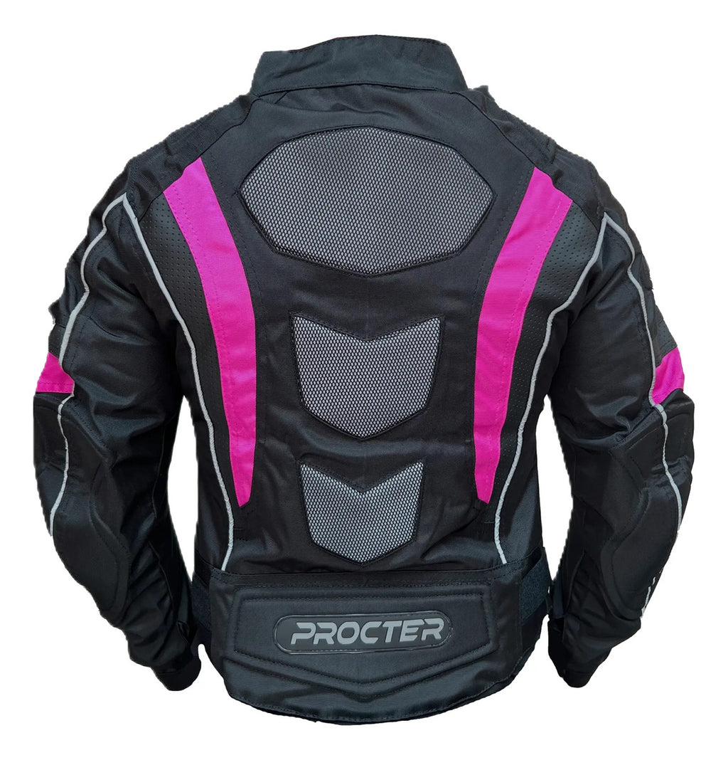 Chaqueta Con Protecciones Y Reflectiva Lona Mujer Moto Dama
