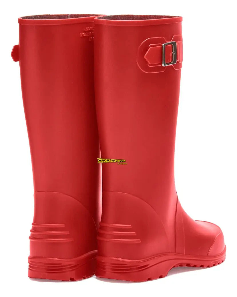 Botas Dama Para La Lluvia Hebilla Caucho Impermeables