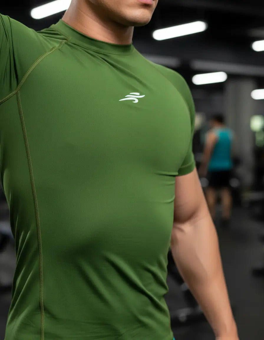 Camiseta Deportiva Slim Fit Manga Corta Gym Lycra Fria Uv