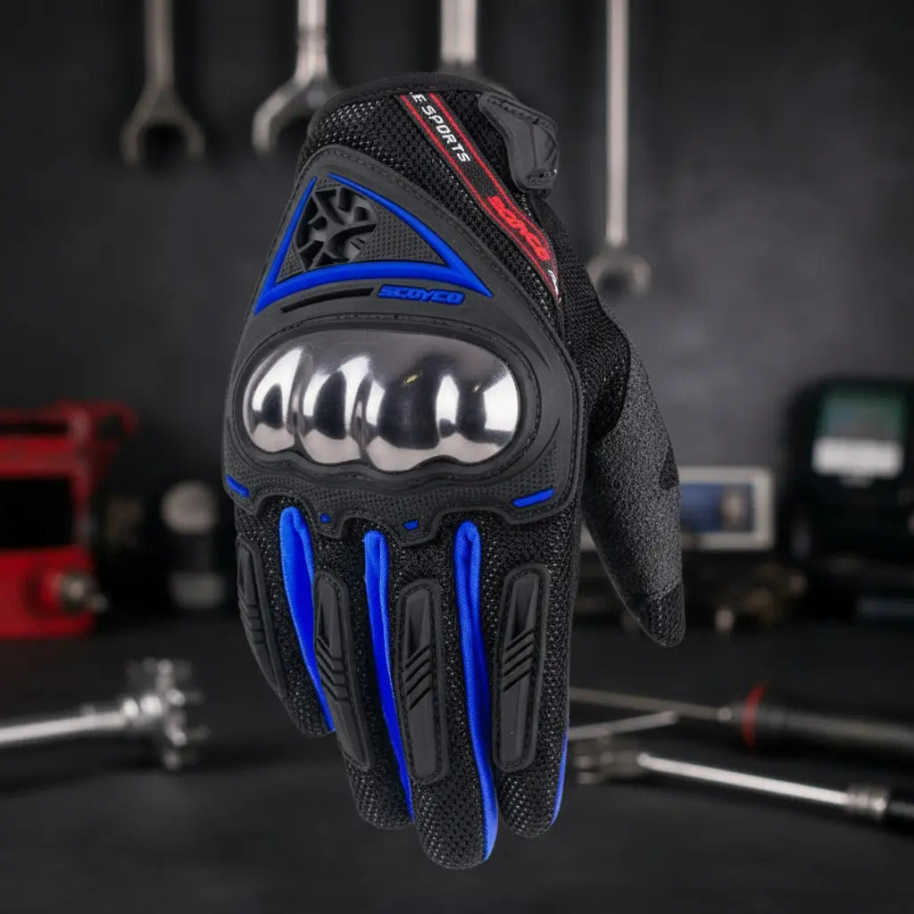 Guantes Para Moto Proteccion Metalizada Scoyco Mc44 Tactiles