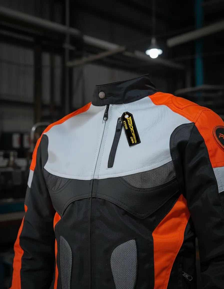 Chaqueta Protecciones Y Reflectiva Lona Cuerotex Moto Envío