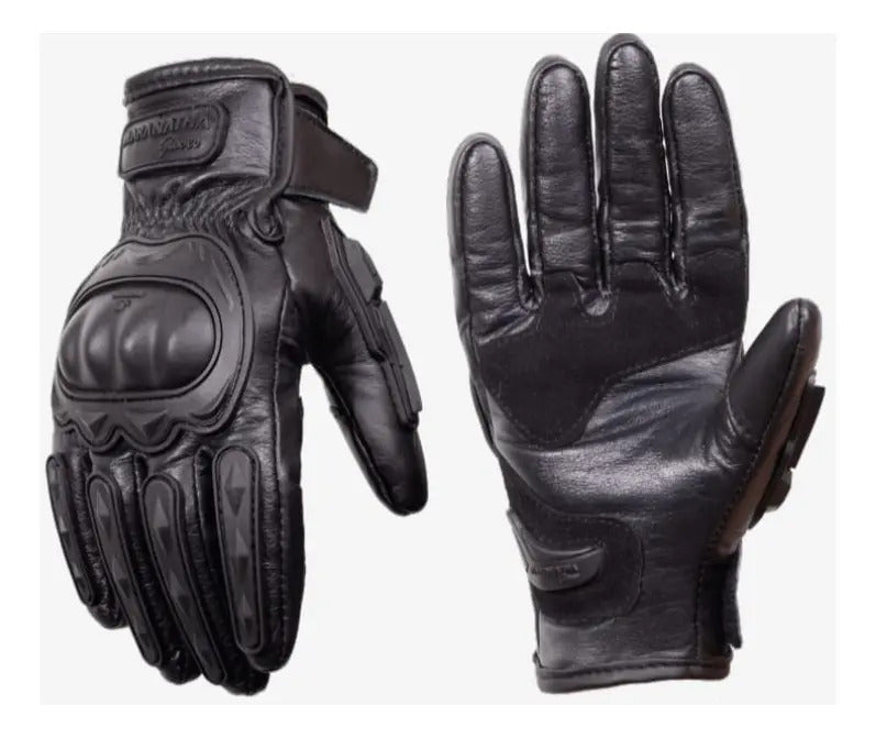 Guantes 100% Cuero Para Moto Con Protecciones Y Térmicos