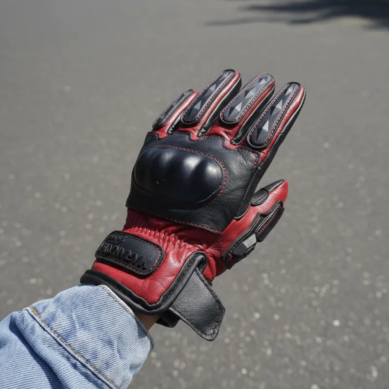 Guantes 100% Cuero Para Moto Con Protecciones Y Térmicos