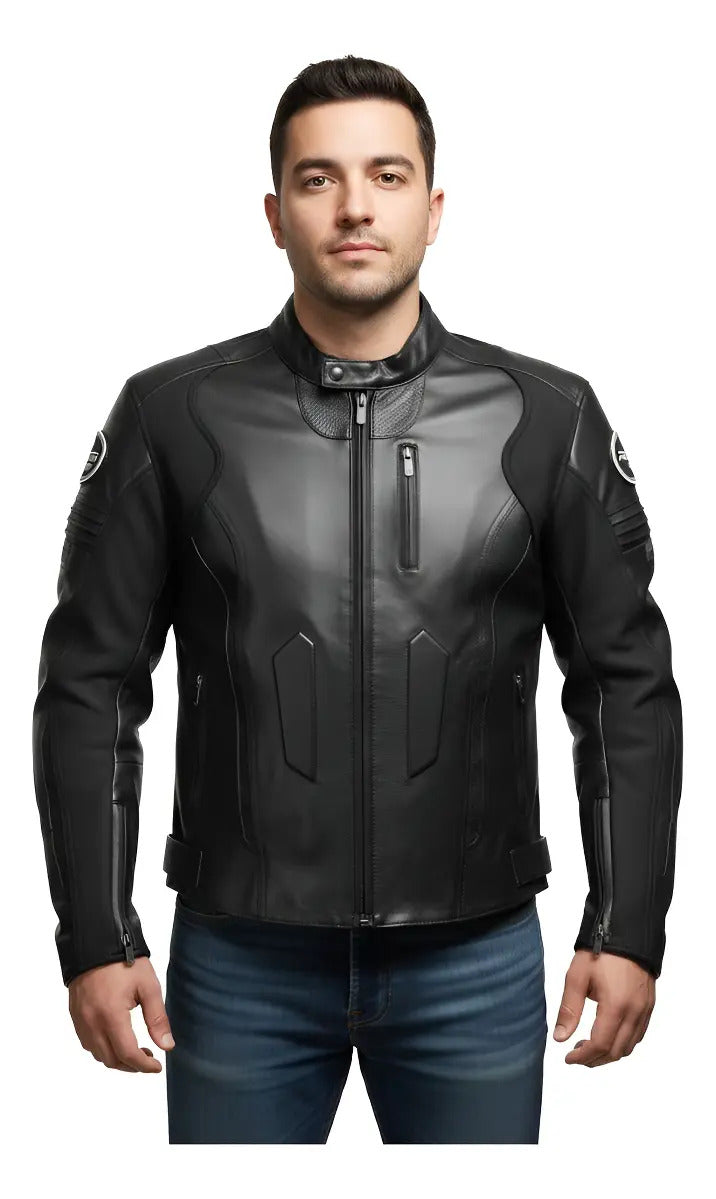 Chaqueta De Protecciones Removibles Cuero Tex Moto