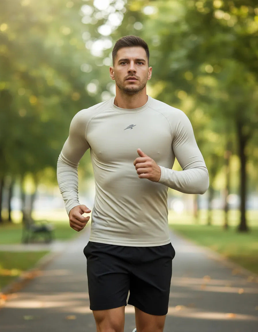 Buzo Deportivo Camiseta Larga Slim Fit Gym Lycra Fria Uv