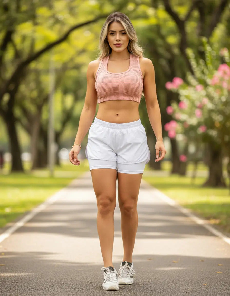 Pantaloneta Dama Short Deportiva Con Licra Running