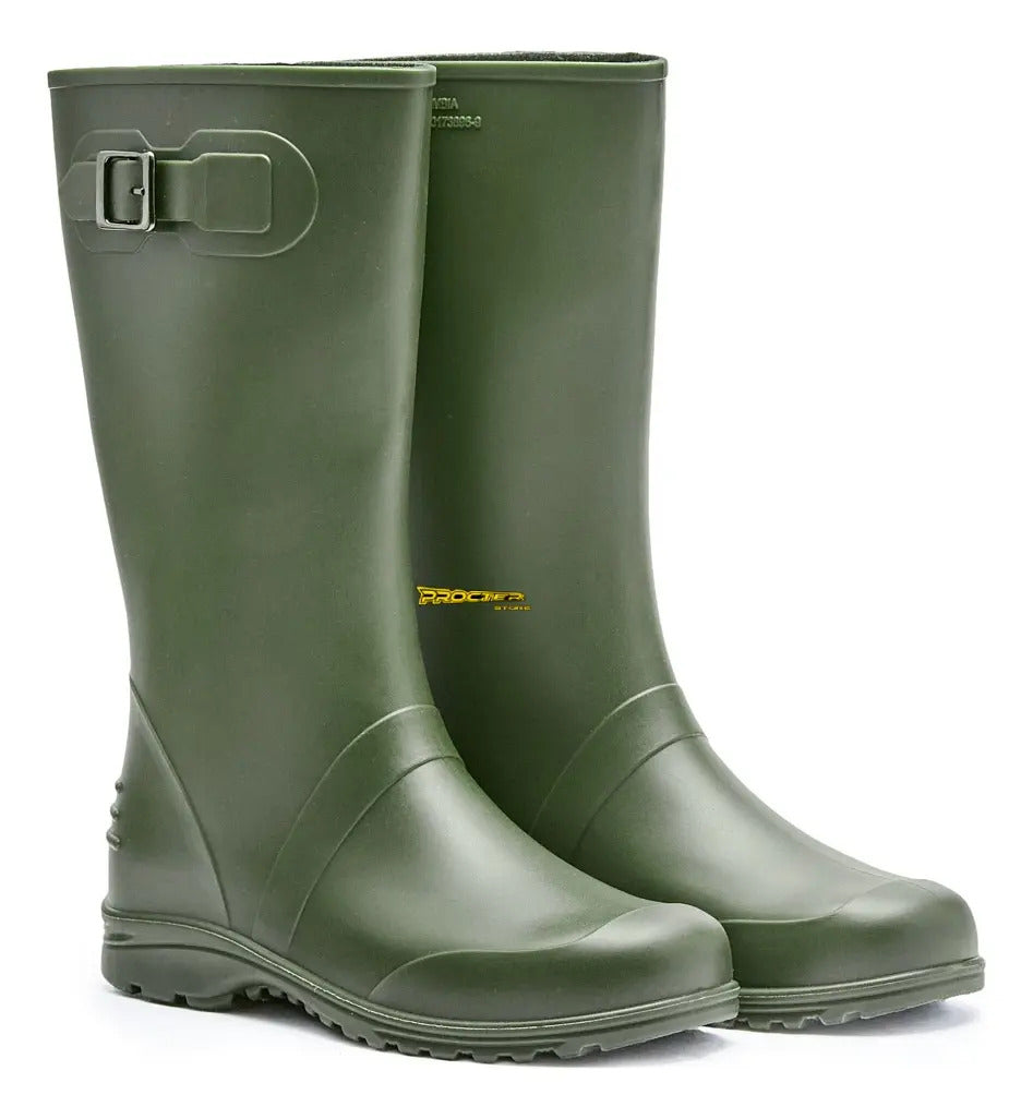 Botas Dama Para La Lluvia Hebilla Caucho Impermeables