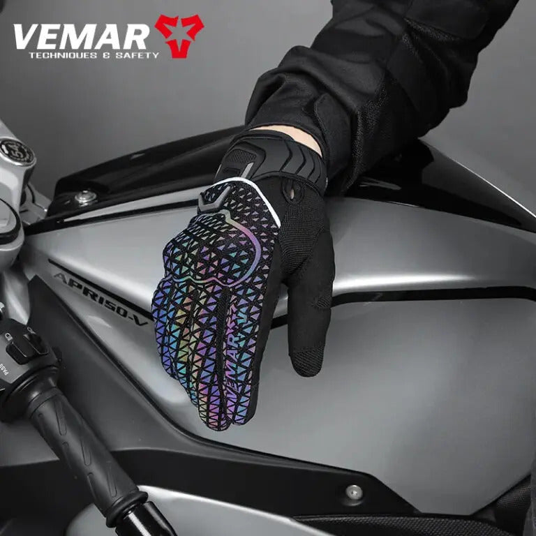 Guantes Moto Reflectivos Vemar Ve17wp Impermeable Caña Corta