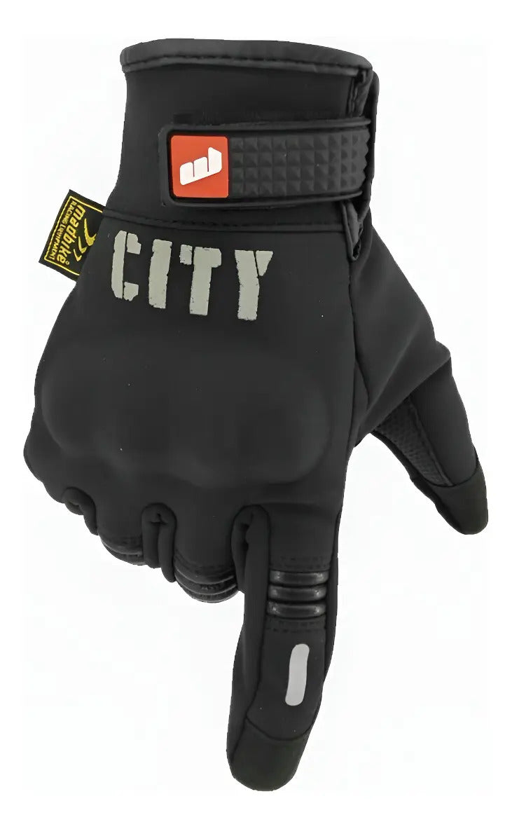 Guantes City Semi Impermeable Táctil Protección Moto