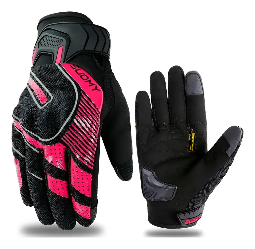 Guantes Para  Moto Tactiles Con Protección Reflectivo Suomy